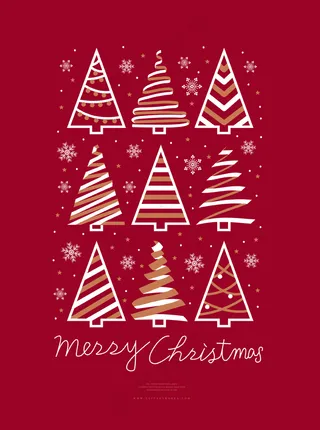 简约红色圣诞节海报