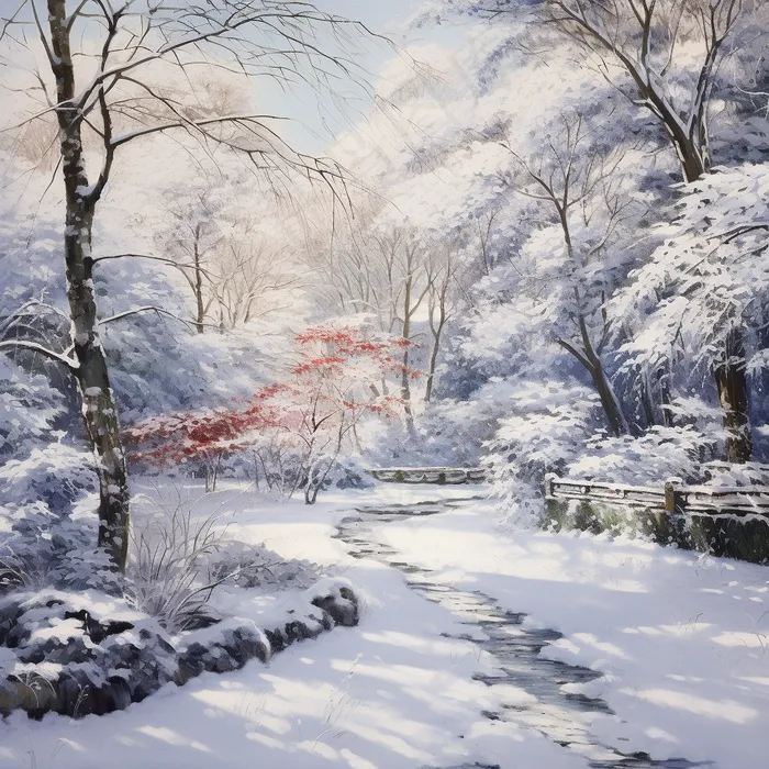 冰天雪地银装素裹河流摄影图