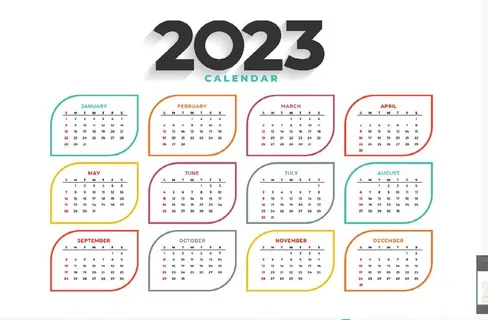 兔年2023简约日历模板设计