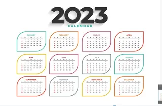 兔年2023简约日历模板设计