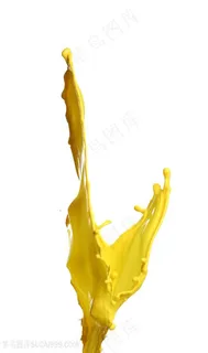 黄色油漆泼洒效果高清图片