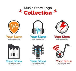 彩色音像店标志矢量素材