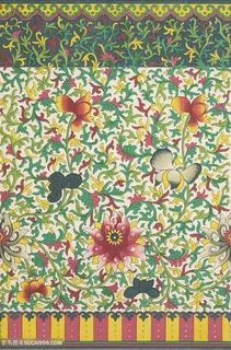 白色鲜花植物中式传统纹样集锦中国风图片