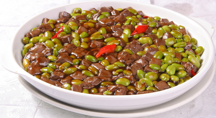 毛豆仁炒鸭血