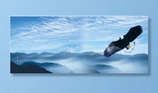 水墨山水老鹰背景墙 水墨山水老鹰背景墙
