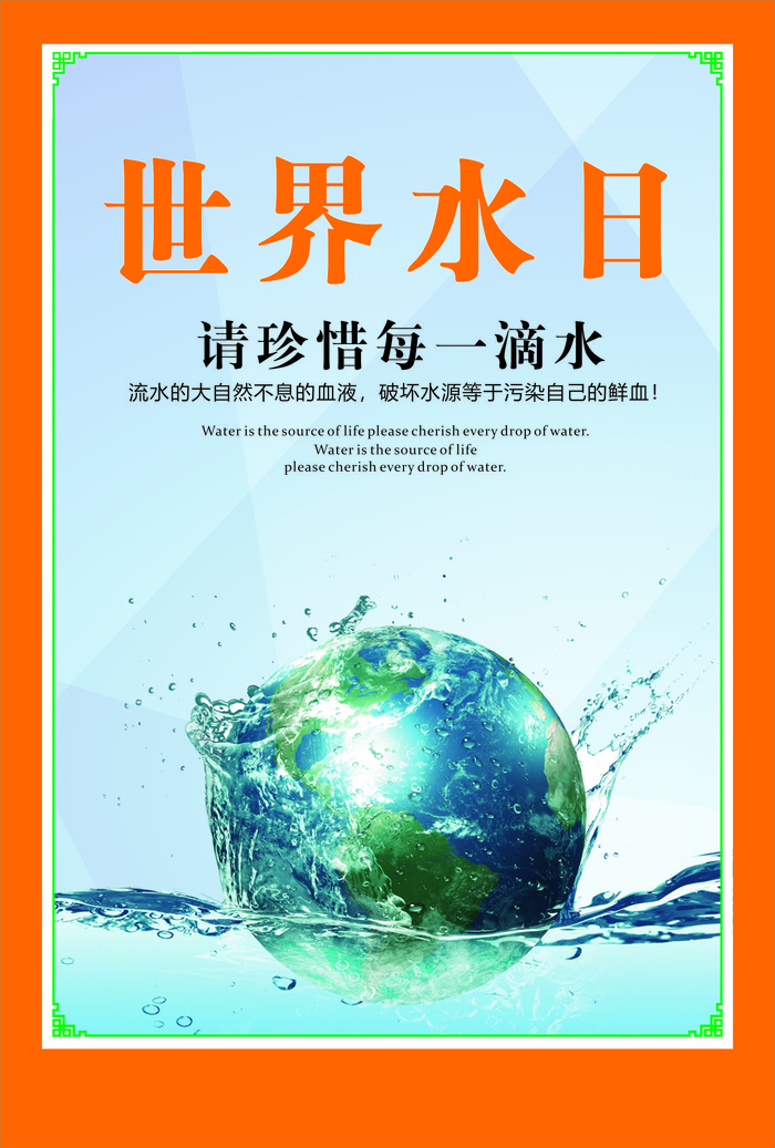 世界水日节约用水海报节约资源