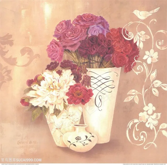 欧式花朵装饰画