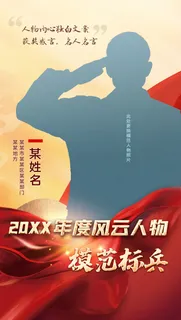 红色表彰年度模范人物风云人物海报