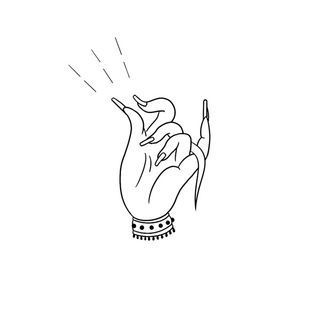 禅意佛手拈花指莲花佛珠敦煌文化线描稿国潮风元素设计模板素材