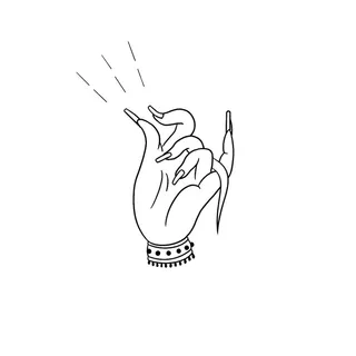 禅意佛手拈花指莲花佛珠敦煌文化线描稿国潮风元素设计模板素材