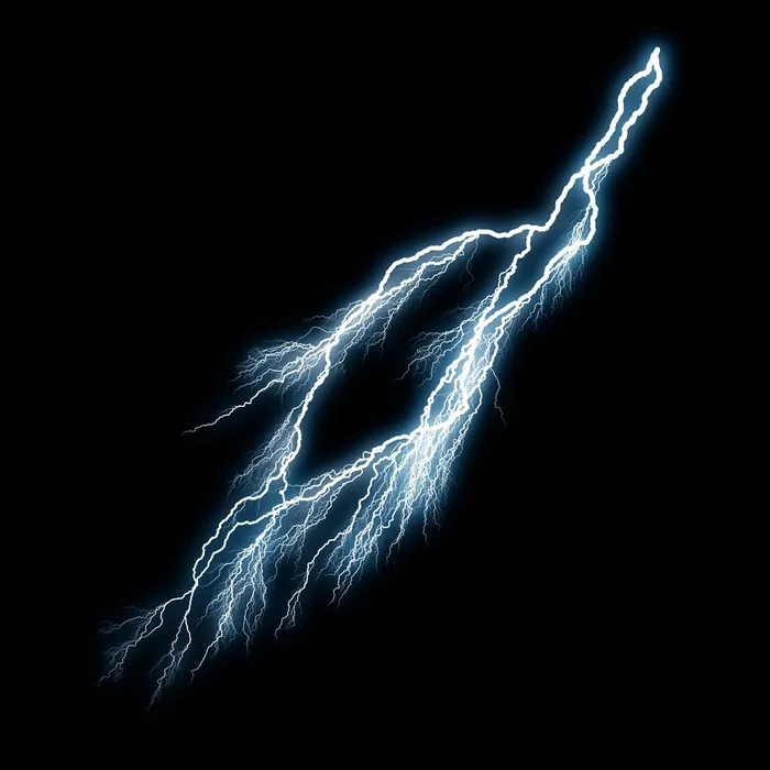 黑色天空白色闪电