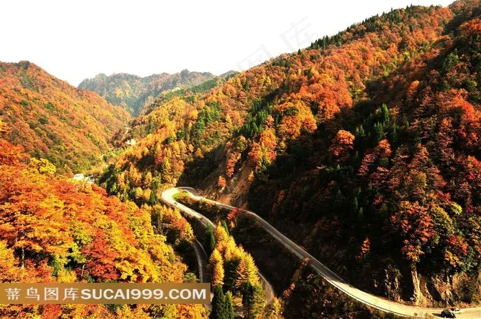 四川阿坝夹金山山区公路风景