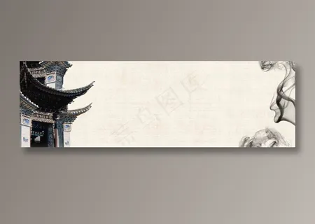 复古中国风古风国画建筑背景素材