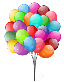 七彩气球喜庆卡通 七彩气球喜庆卡通
