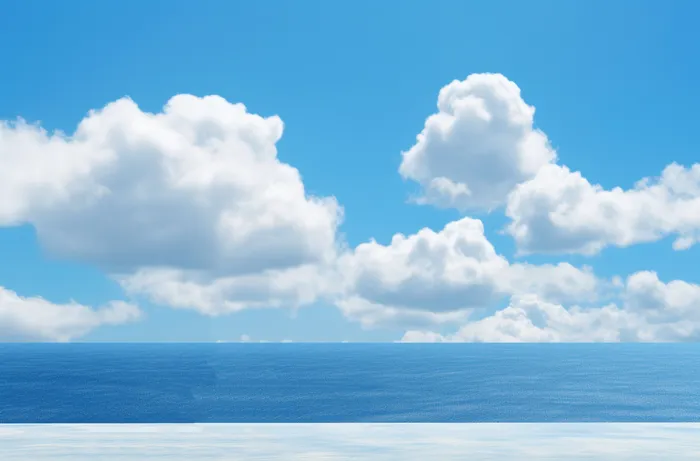 蓝海白云碧海风格极简主义摄影图(4080x2688)