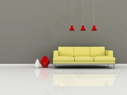 黄色沙发家居图片下载