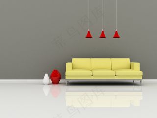 黄色沙发家居图片下载