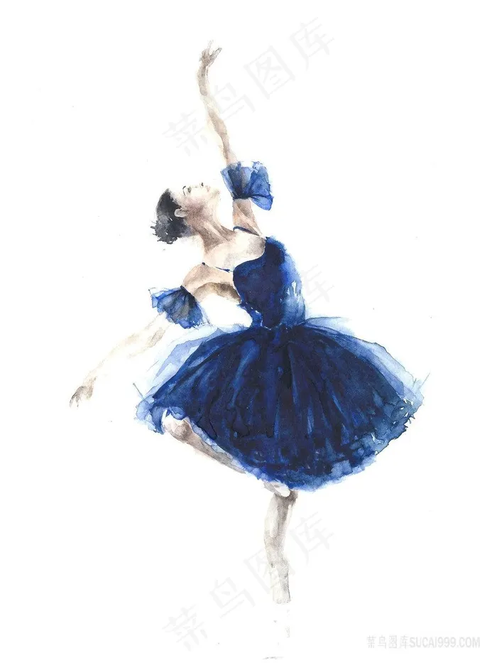 水彩裙子舞蹈装饰画
