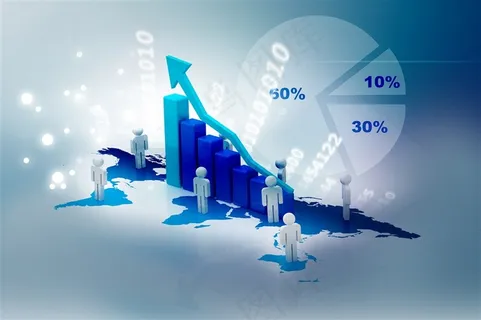 站在世界地图上的3D小人与数据图表