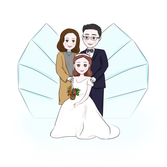 婚纱卡通人物婚礼白纱结婚婚纱摄影手绘