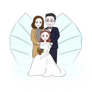 婚纱卡通人物婚礼白纱结婚婚纱摄影手绘