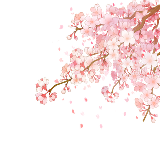 春天浪漫粉红色樱花手绘樱花梅花桃花花朵图片PNG免扣素材