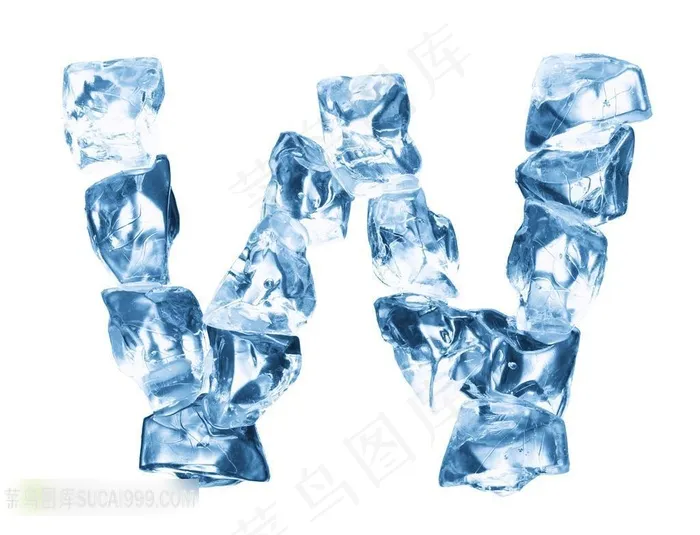 冰块组成的字母W