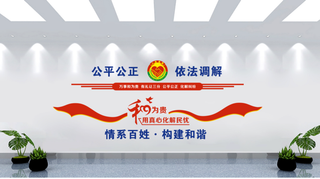 矛盾调节党建文化墙