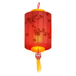 卡通手绘灯笼中秋节元宵节花灯新年海报元素PNG免扣PS素材