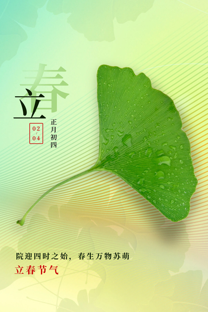 创意立春2月二月春天春季你好24二十四节气广告海报素材设计模板