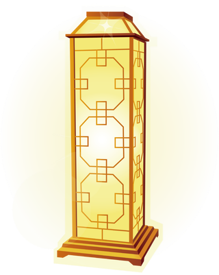 免抠淡黄色灯光中国风灯