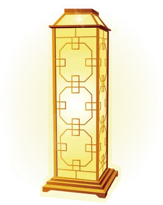 免抠淡黄色灯光中国风灯