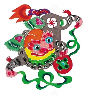 卡通狮子剪纸图片