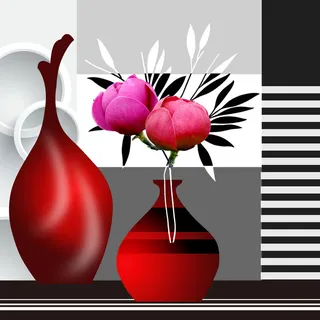 抽象花卉无框画装饰画