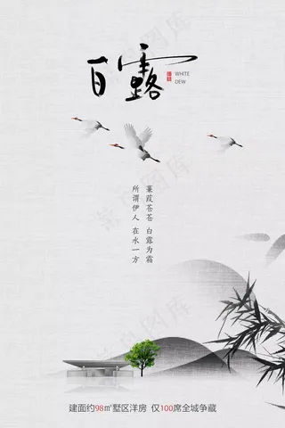创意中国风白露传统节气海报