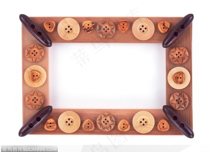 相框边框-扣子拼成的相框