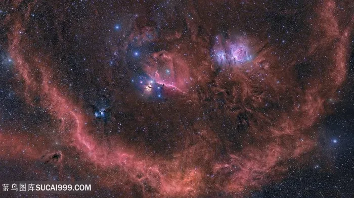 绚丽红色宇宙星云太空图片