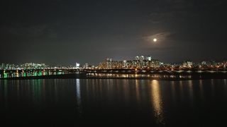 高清唯美城市夜景海边夜景
