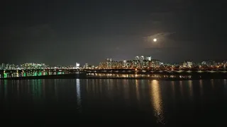 高清唯美城市夜景海边夜景