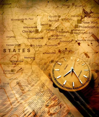 怀旧复古地图和手表