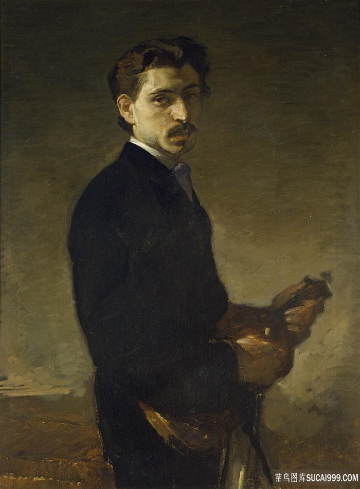 胡须男艺术油画