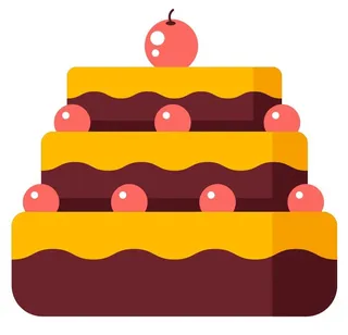 矢量免抠卡通多层生日蛋糕