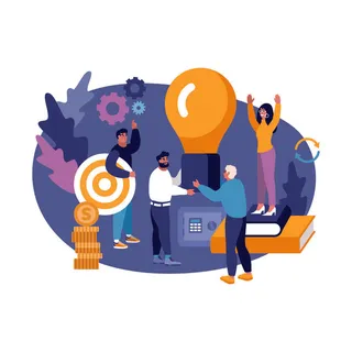 扁平化人物场景办公互联网等距ai矢量设计网页海报UI素材插画