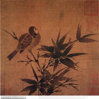 花鸟篇-竹枝上的鸟儿