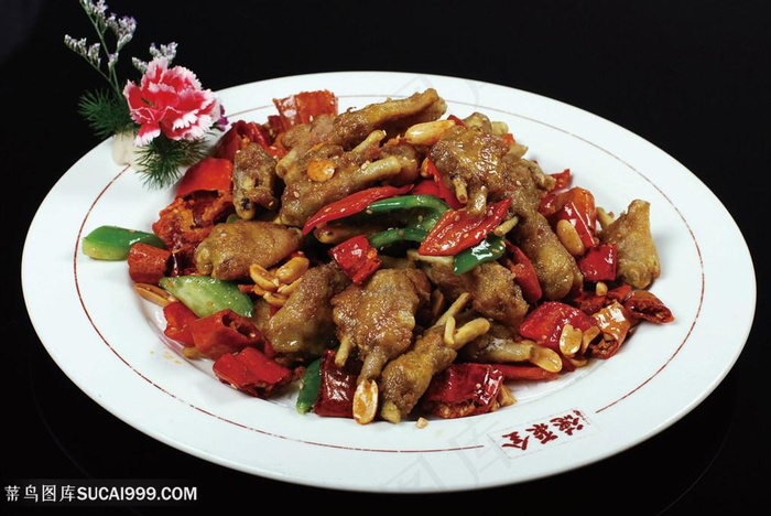 脆椒鸭翅中中华美食摄影图
