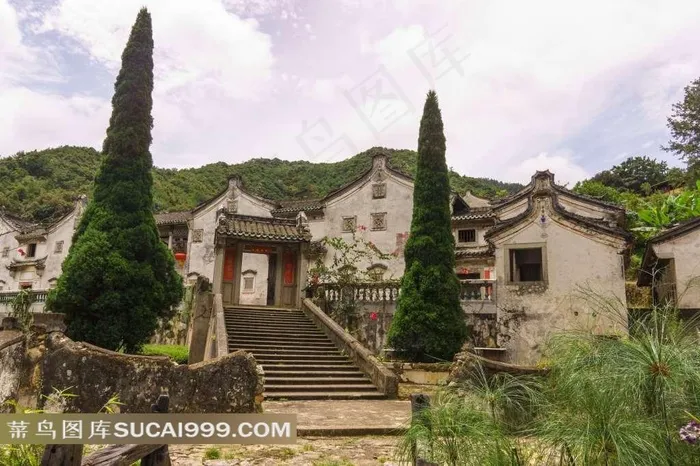 广东梅州桥溪古韵旅游风景建筑文化遗址