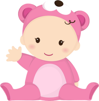 小熊衣婴儿玫红卡通人物