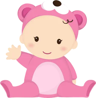 小熊衣婴儿玫红卡通人物