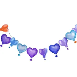 彩旗气球装饰彩色免抠