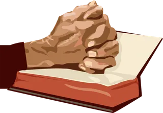 书本与手卡通简笔